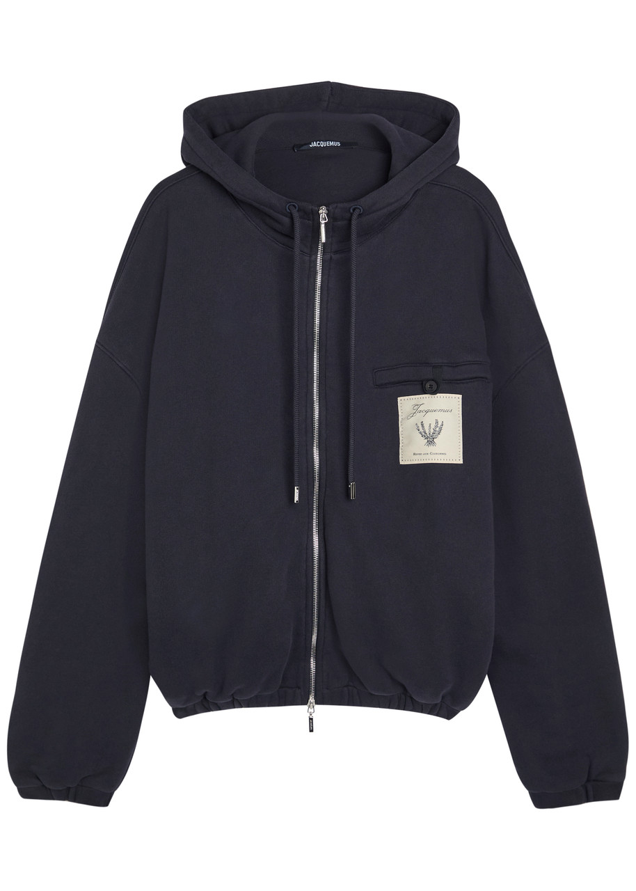 Jacquemus Le Hoodie Torneo Logo Hooded Cotton Sweatshirt - Navy - S