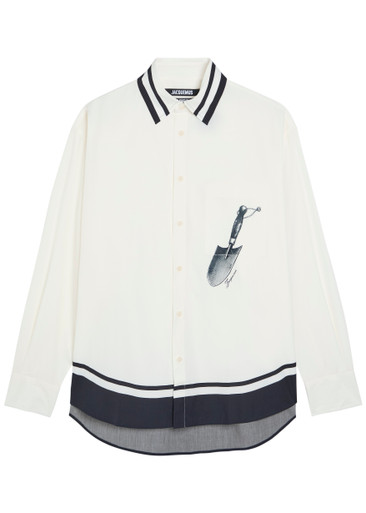 【定価91850円】JACQUEMUS ストライプシャツ サイズ46 56259_BLUE_1__32625.1770991908