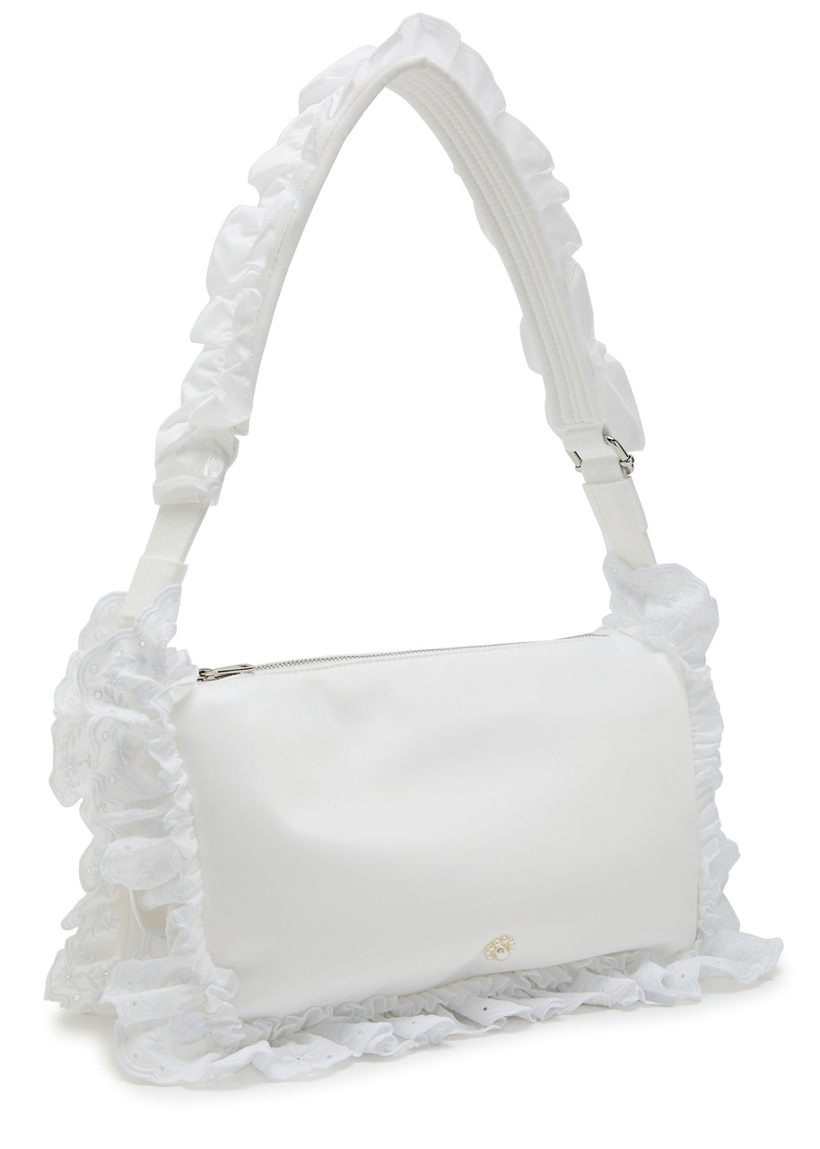  Simone Rocha Pillowcase Ruffled Nylon Shoulder Bag - White - One Size 