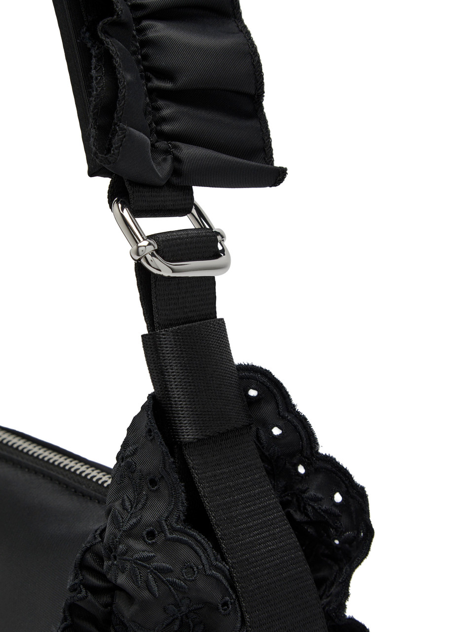  Simone Rocha Pillowcase Ruffled Nylon Shoulder Bag - Black - One Size 