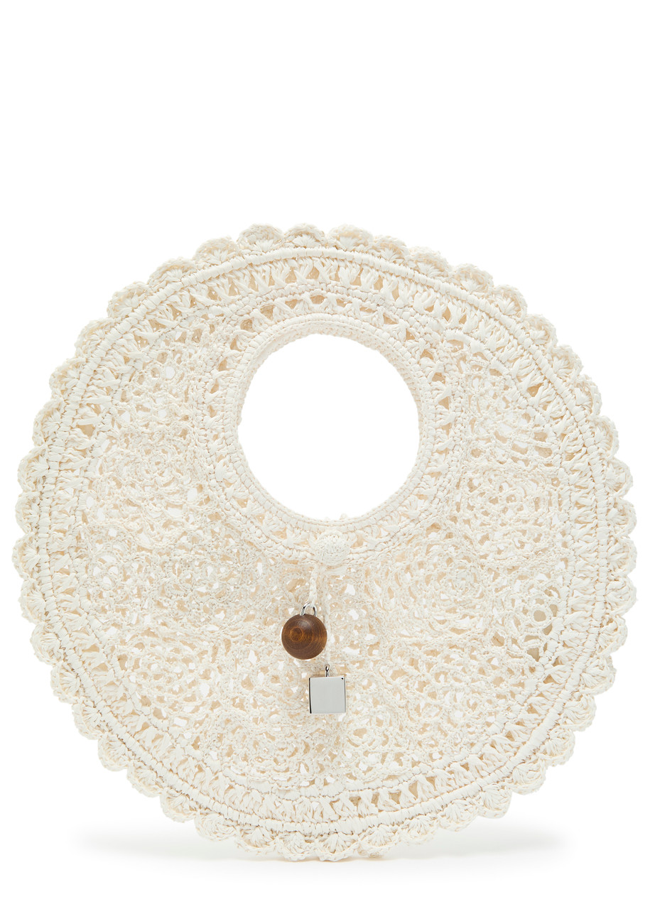 Jacquemus Le Petit Rond Spiaggia Raffia Basket bag - White - One Size