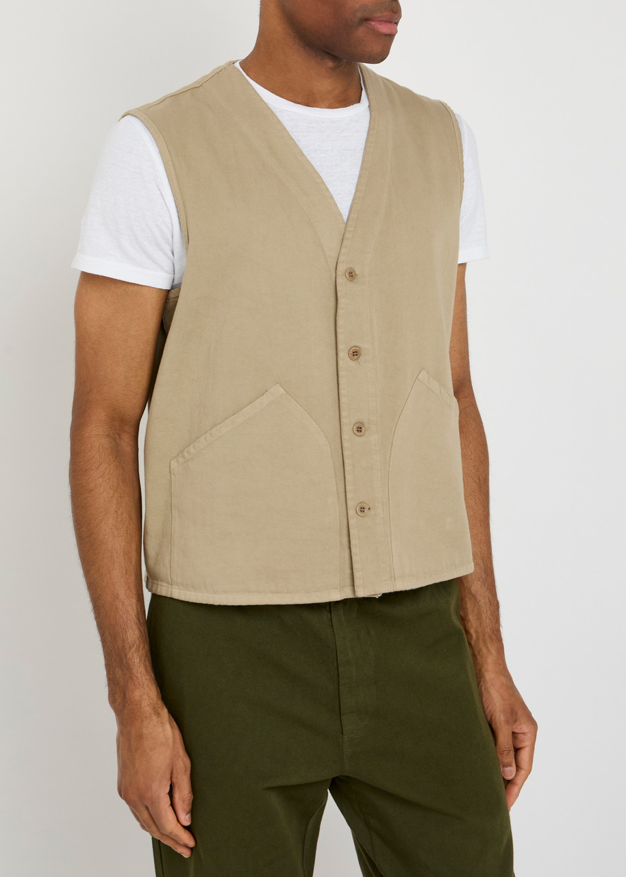  Labo.art V-neck Cotton Vest - Taupe - 2 (xs) 