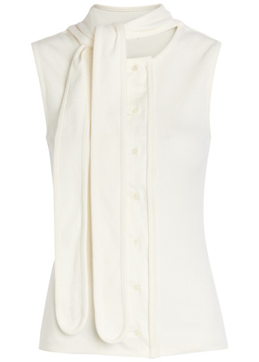 LEMAIRE Scarf-effect cotton-blend top | Harvey Nichols