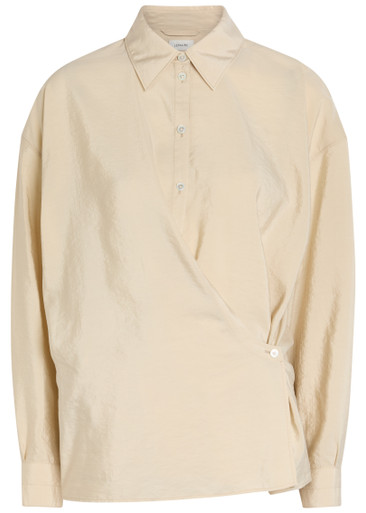 LEMAIRE Twisted brushed silk-blend wrap shirt | Harvey Nichols