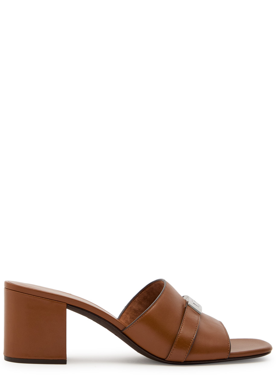 Tory Burch Leelee 65 Leather Mules - Tan - 41 (IT41/ UK8)