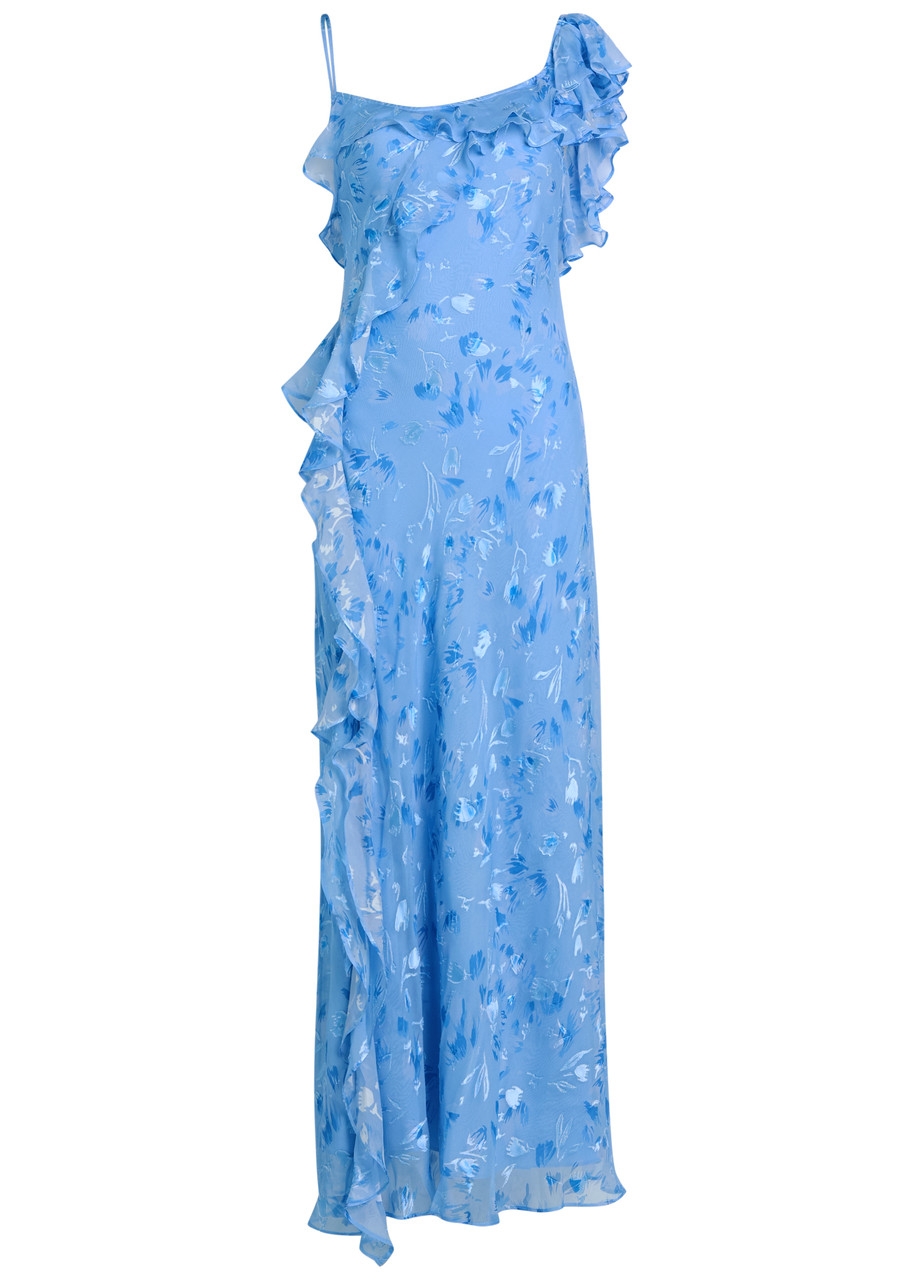Rixo Ester Devoré Silk-blend Maxi Dress - Blue - 16 (UK 16 / XL)