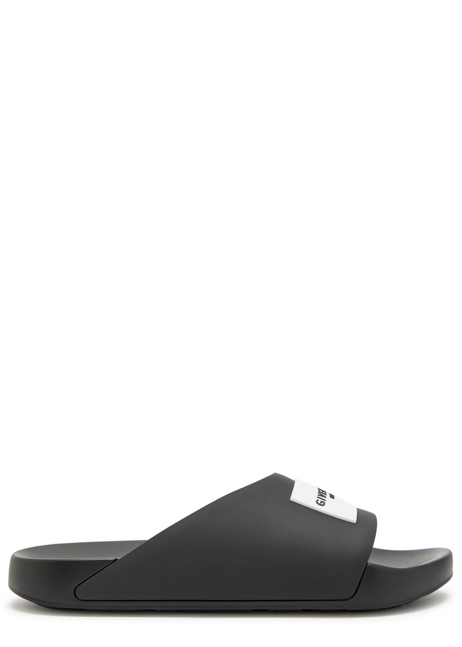 Givenchy Logo Rubber Sliders - Black - 44 (IT44 / UK10)