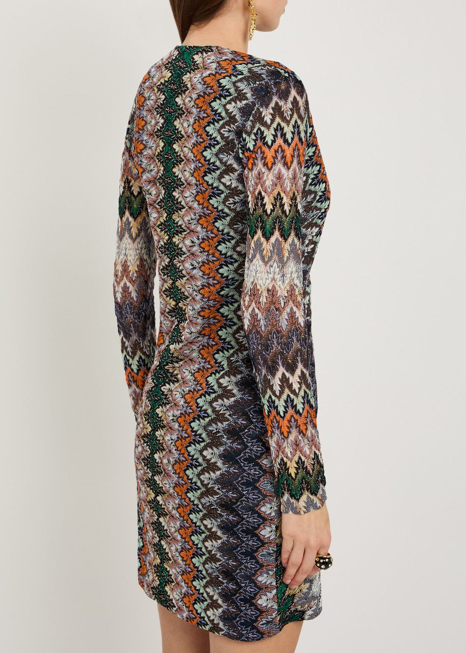  Missoni Patterned Fine-knit Mini Dress - Multicoloured - 40 (uk8 / S) 