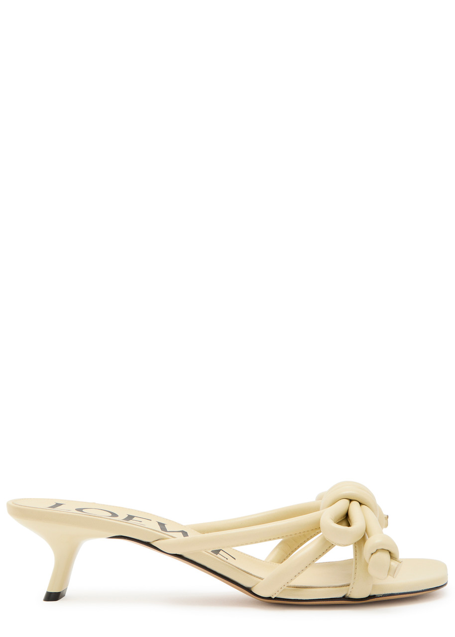 Loewe Flamenco 45 Leather Sandals - Ivory - 39 (IT39 / UK6)