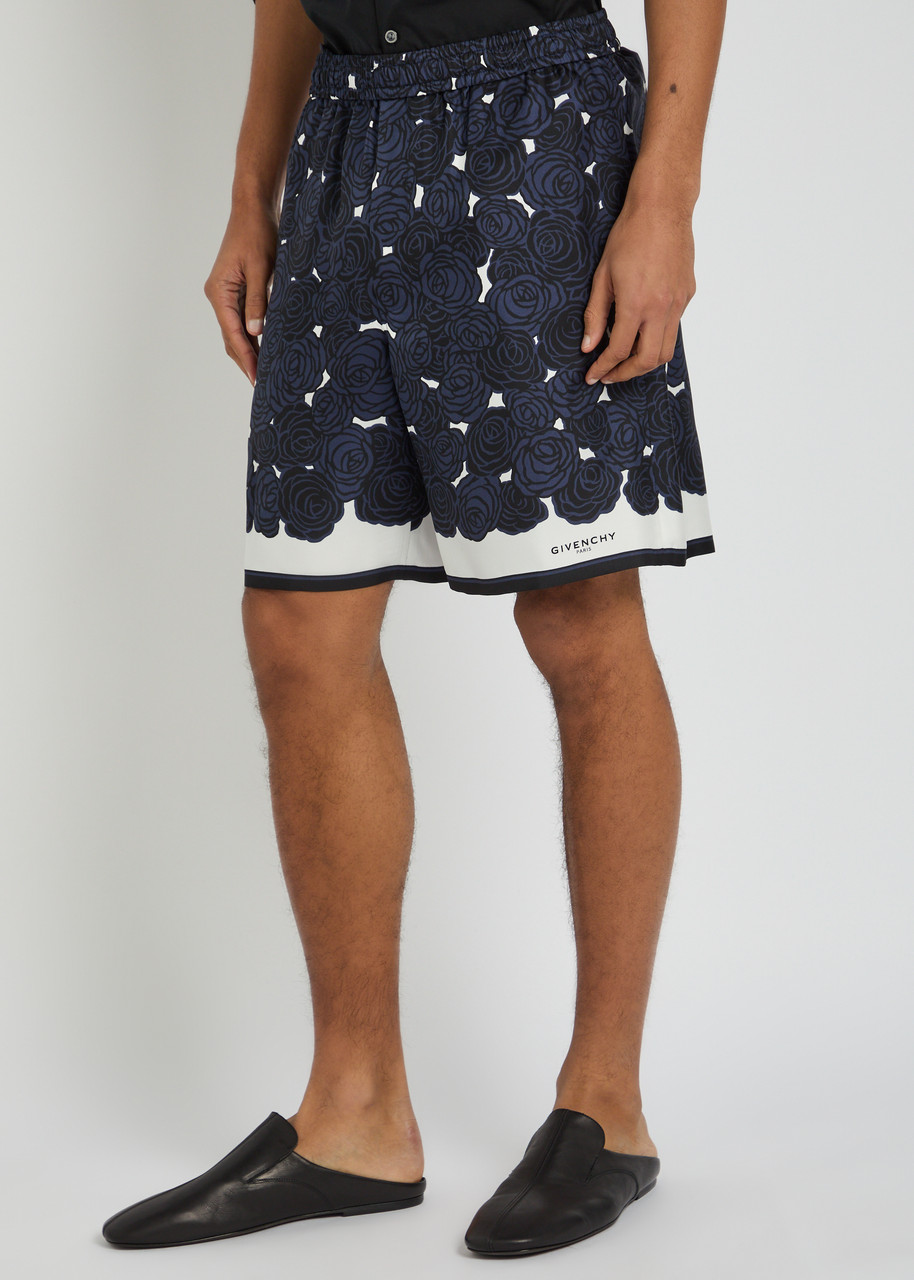  Givenchy Floral-print Silk Shorts - Navy - 50 (it50 / L) 