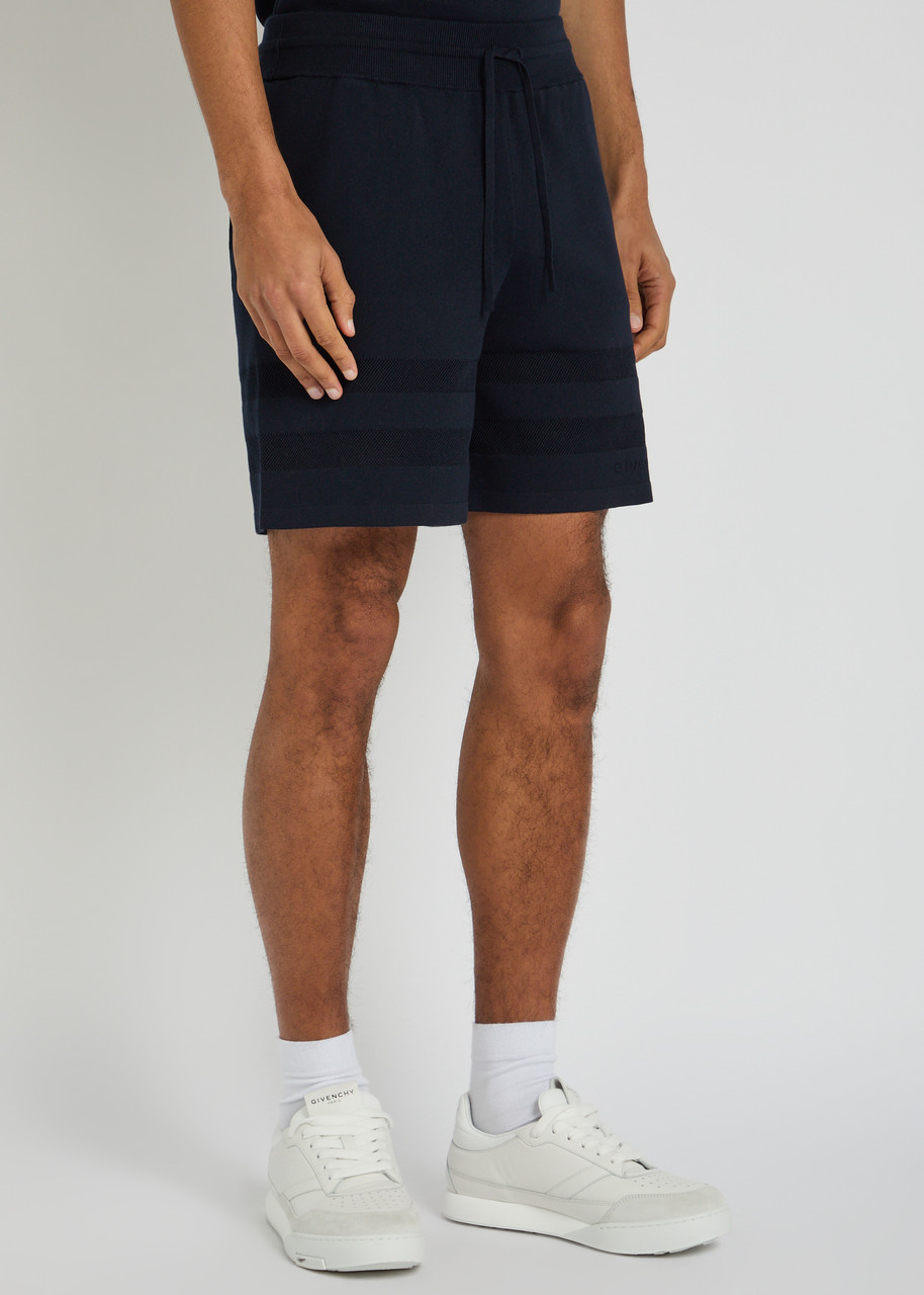 Givenchy Textured Knit Cotton-blend Shorts - Navy - M 