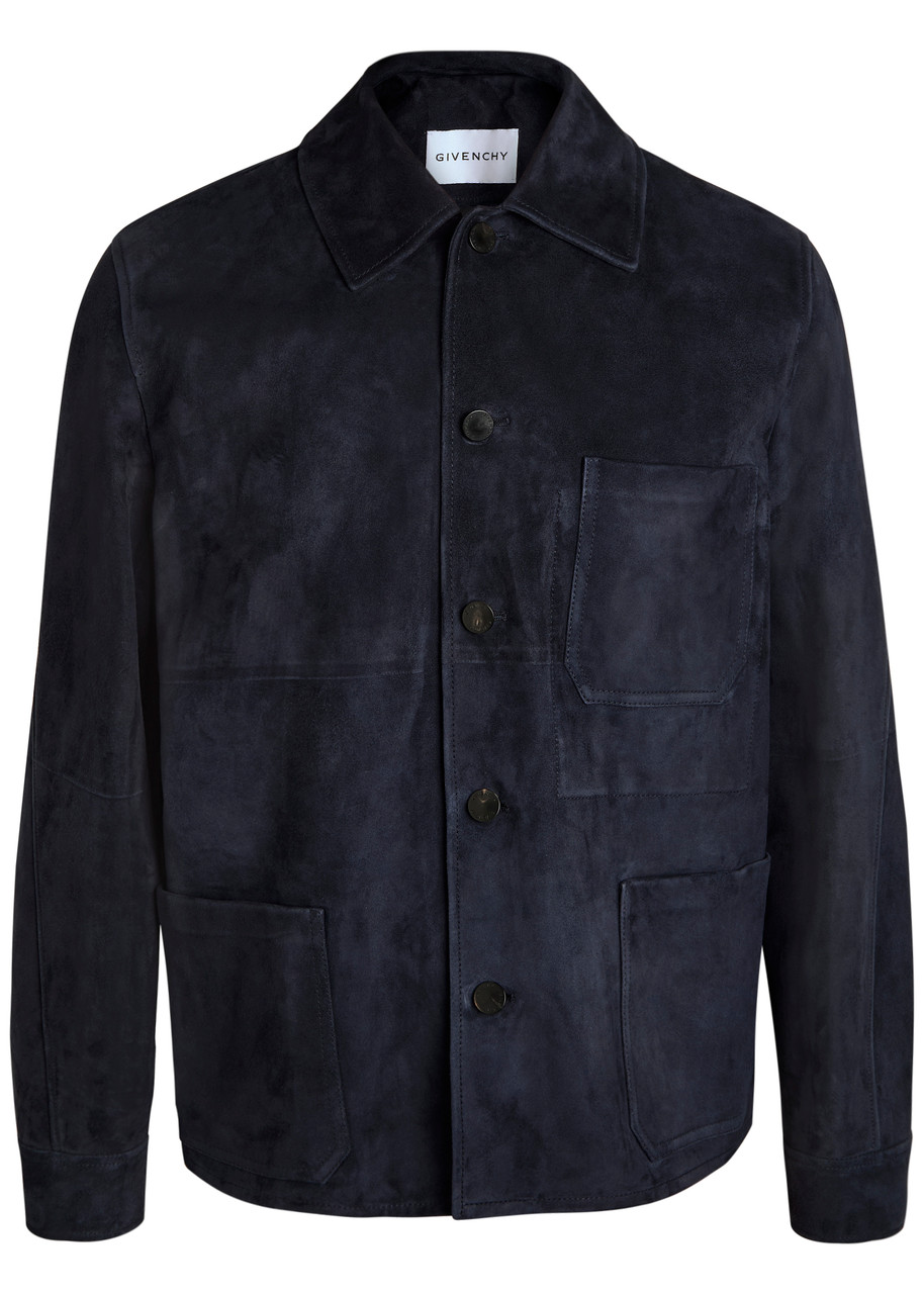 Givenchy Patch Pocket Suede Overshirt - Navy - 50 (IT50 / L)