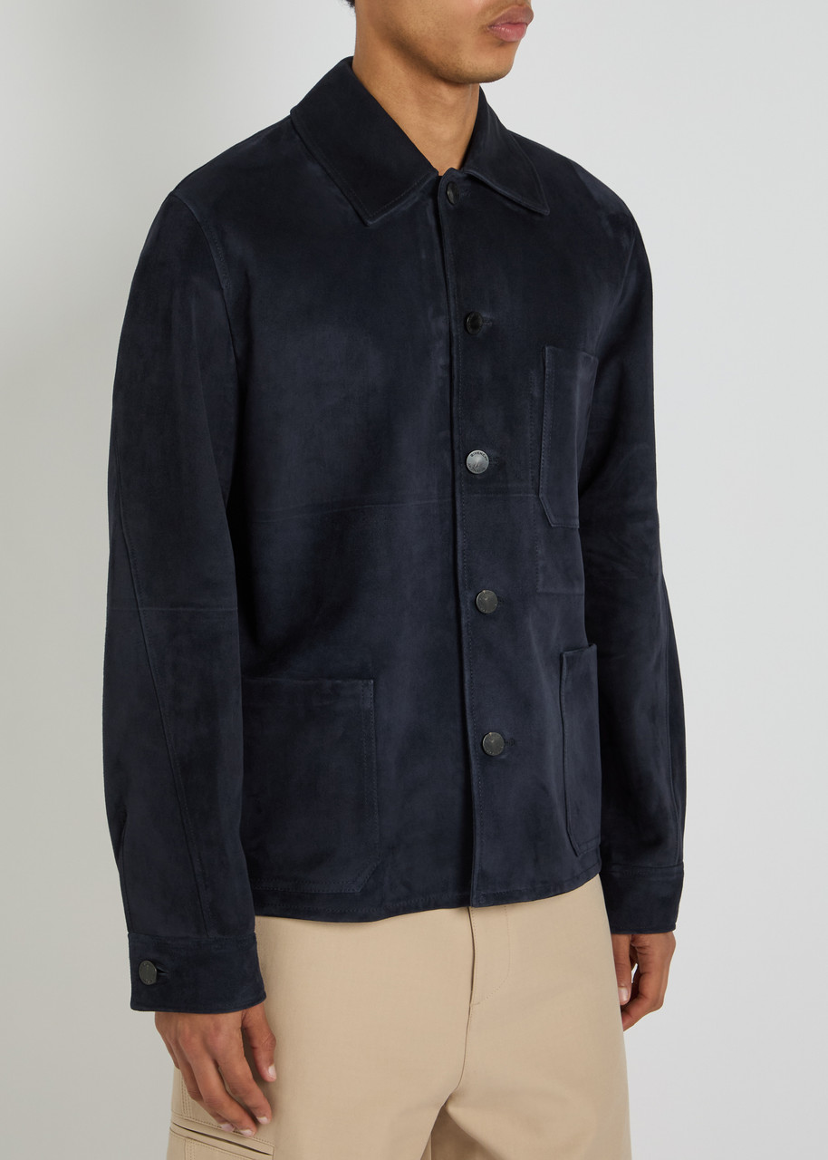  Givenchy Patch Pocket Suede Overshirt - Navy - 48 (it48 / M) 