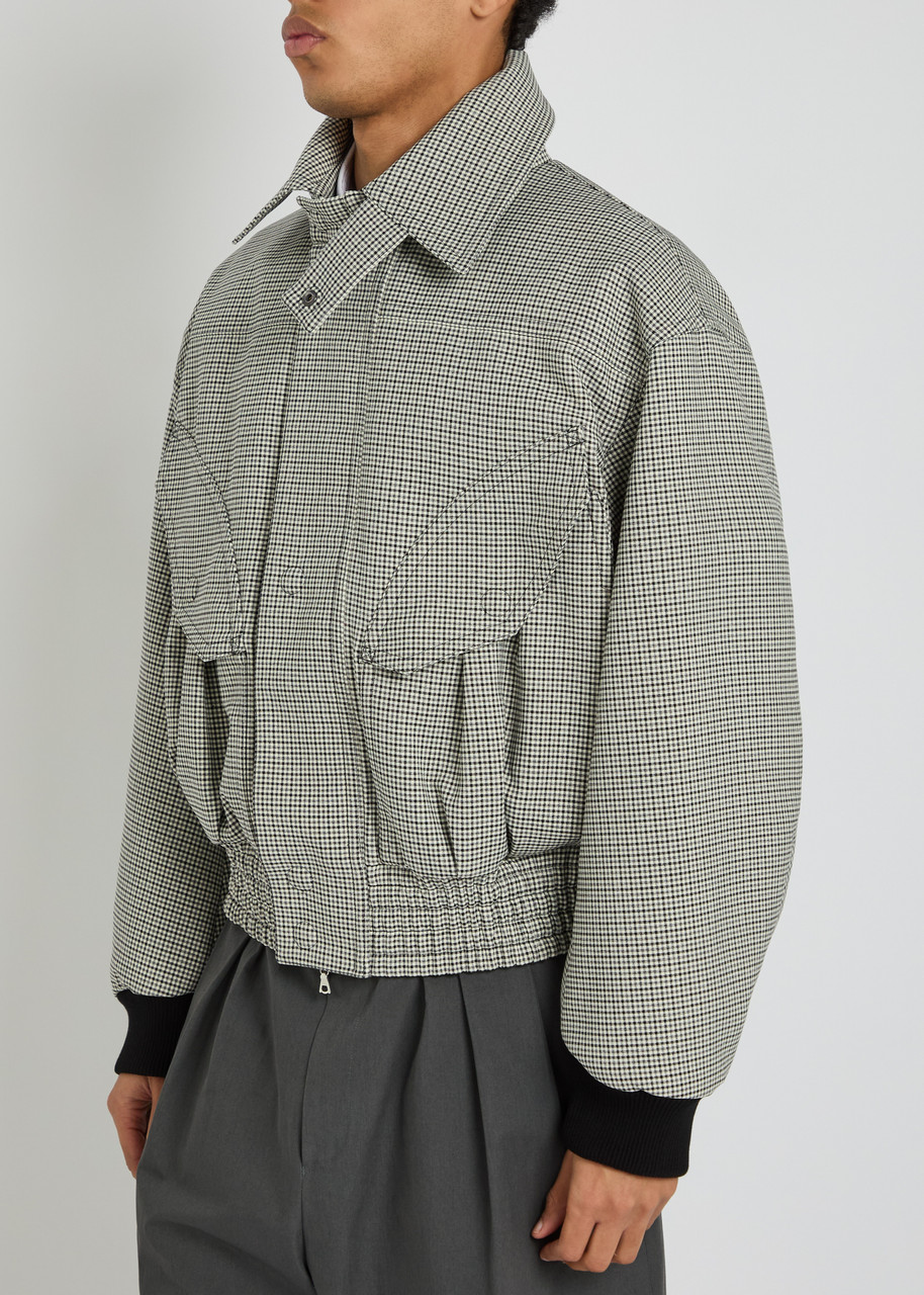 Dries Van Noten Vaas Houndstooth Woven Jacket - Grey - M 