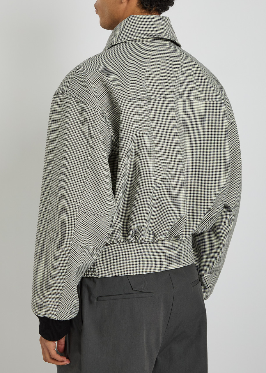  Dries Van Noten Vaas Houndstooth Woven Jacket - Grey - M 
