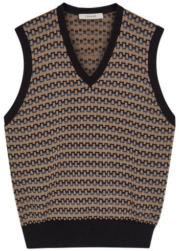 LEMAIRE Patterned V-neck cotton-knit vest | Harvey Nichols