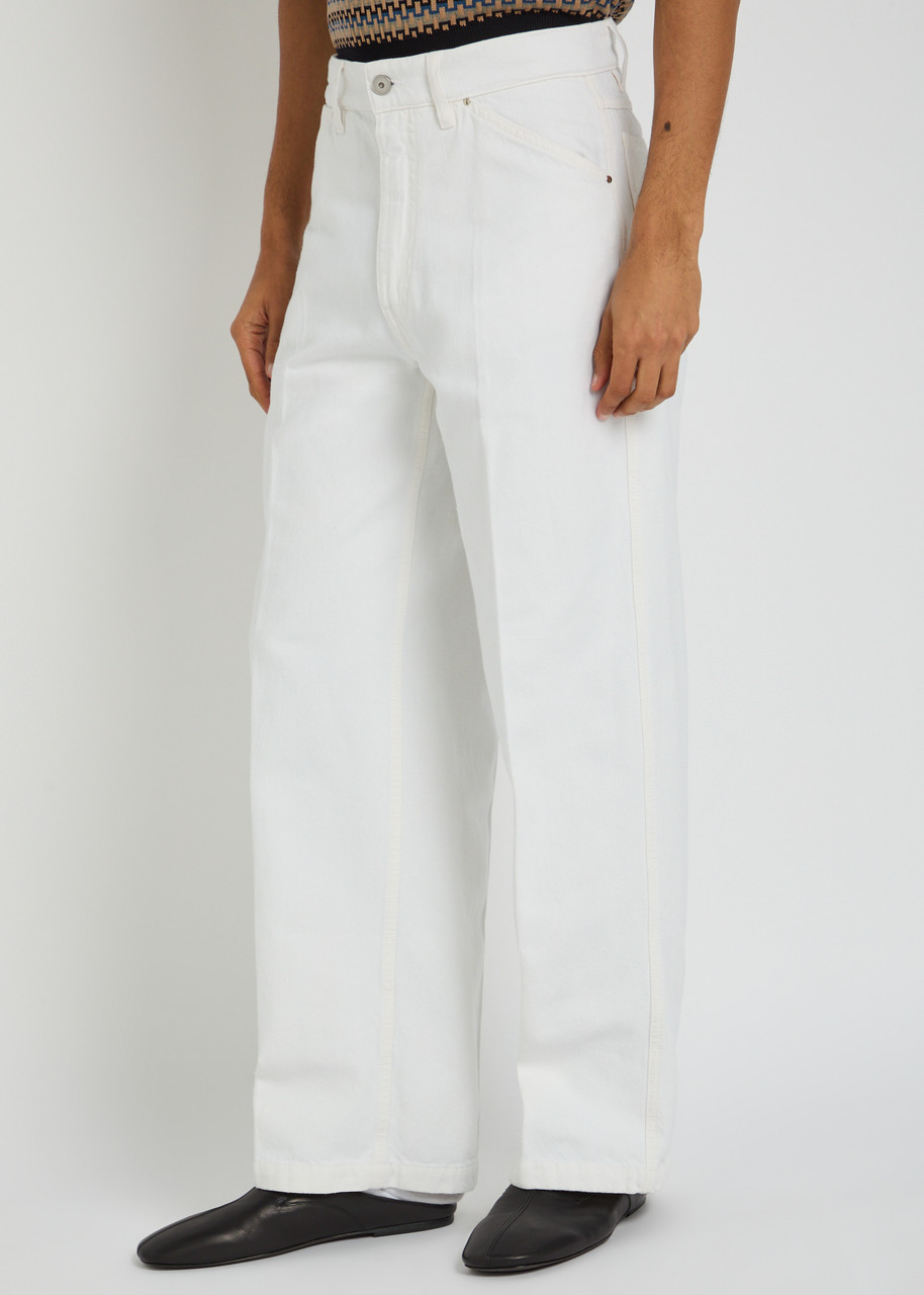  Lemaire Wide-leg Denim Jeans - White - M 