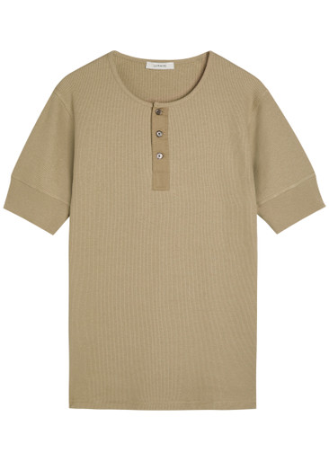 LEMAIRE Ribbed cotton-blend henley T-shirt | Harvey Nichols