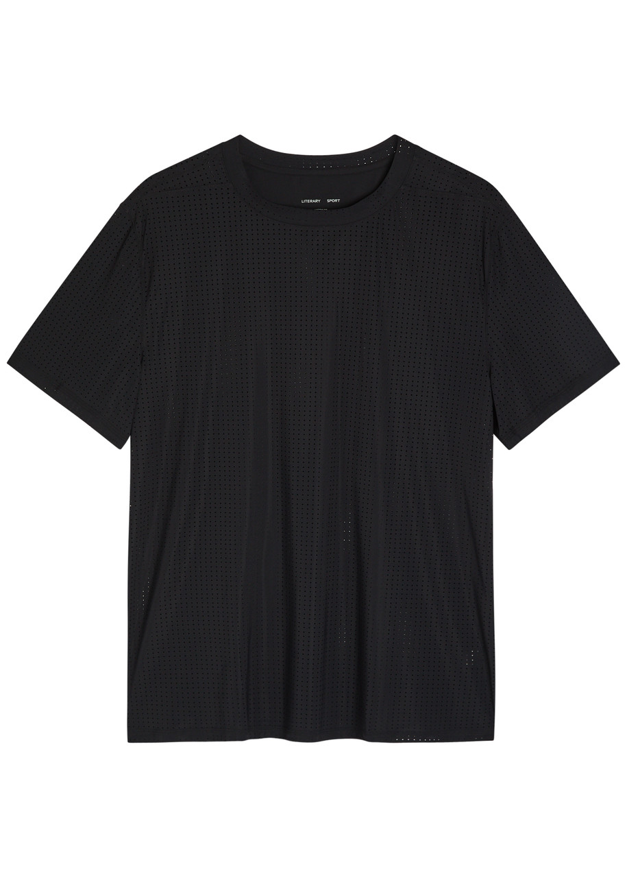 Literary Sport James Perforated Running T-shirt – Black – L