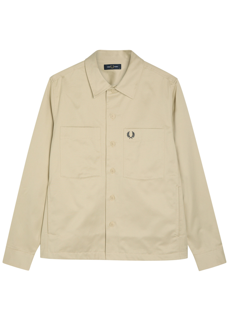 Fred Perry Logo-embroidered Cotton Overshirt - Ecru - S