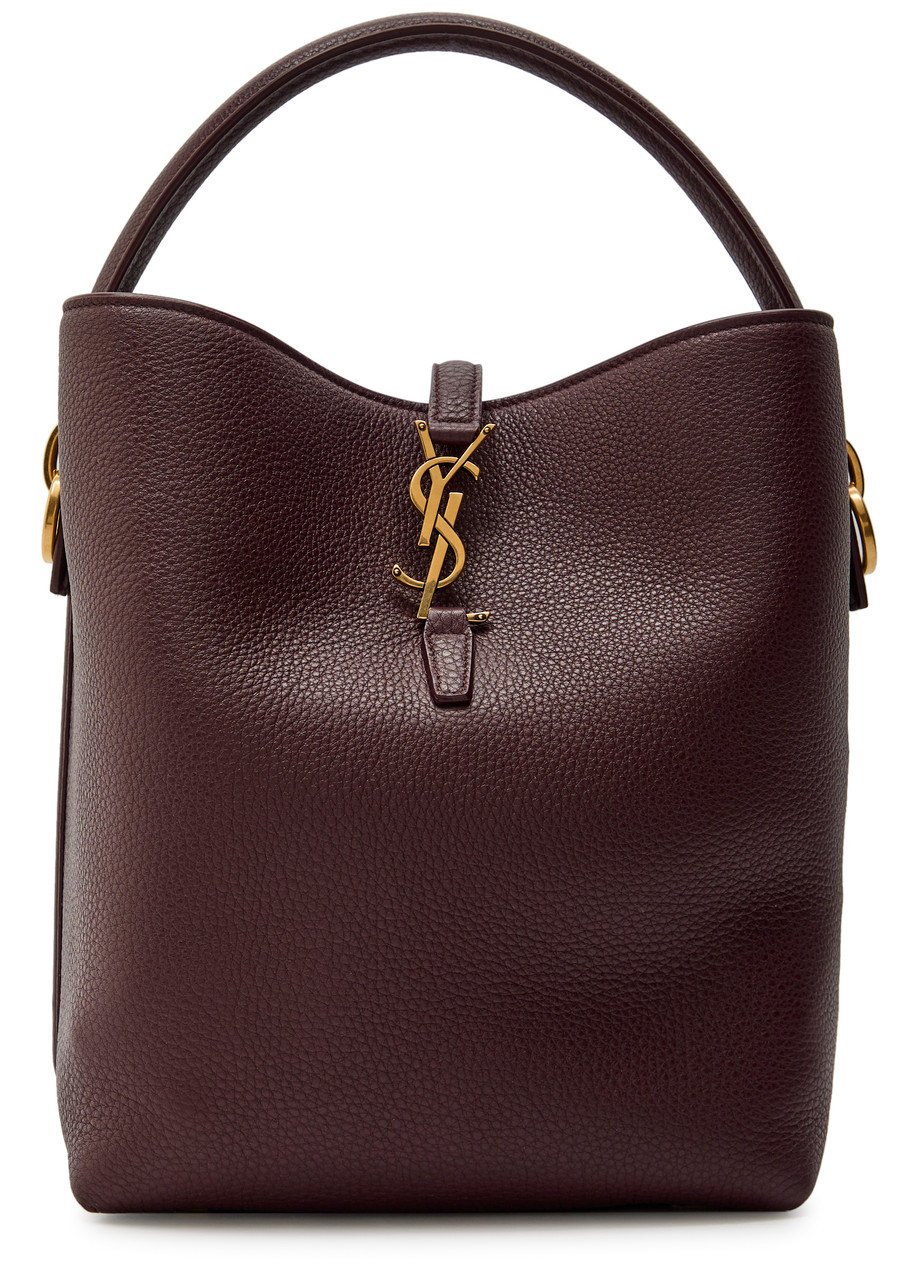 Saint Laurent Le 37 Grained Leather Bucket Bag In Burgundy