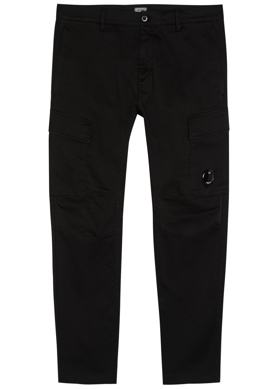 C.P. Company Straight-leg Stretch-cotton Cargo Trousers - Black - S