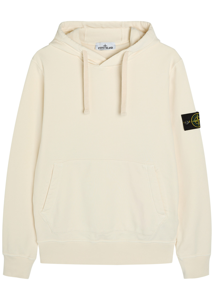 Stone Island Hooded Cotton Sweatshirt - Ivory - L