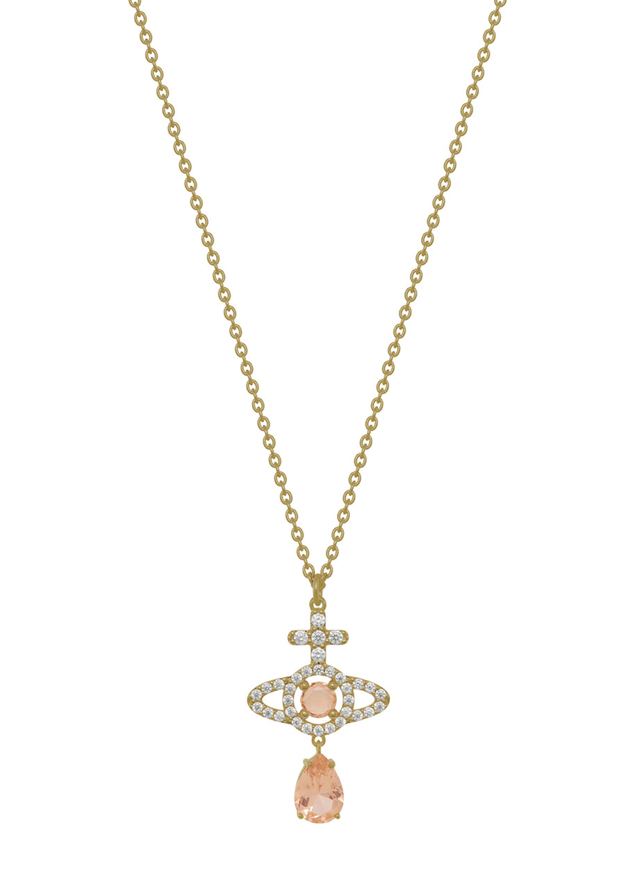 Vivienne Westwood Olympia Pavé Drop Pendant Necklace - Gold - One Size