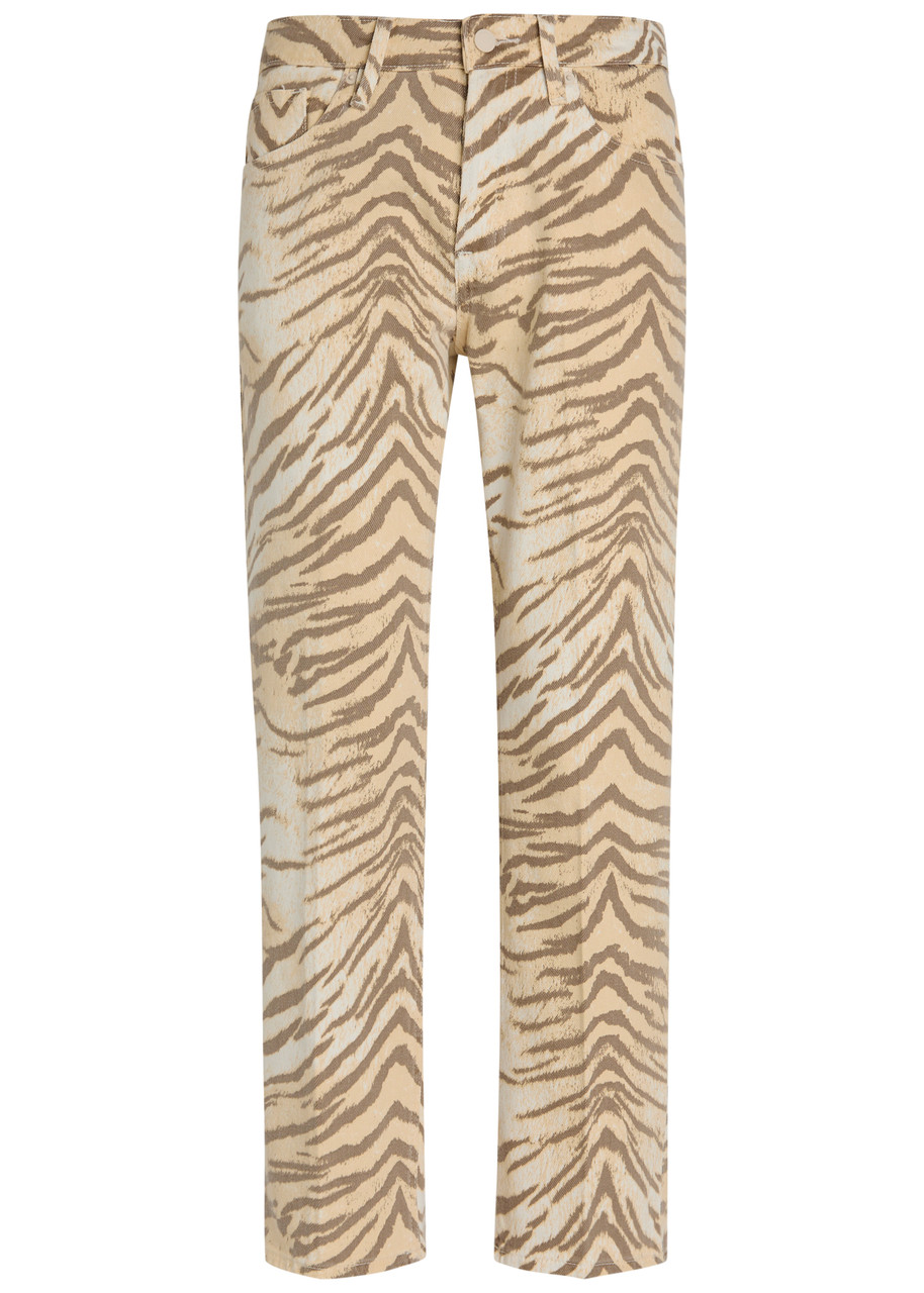 Good American Vintage Straight Ankle Tiger-print Jeans - Multicoloured - 28 (W28 / UK10 / S)