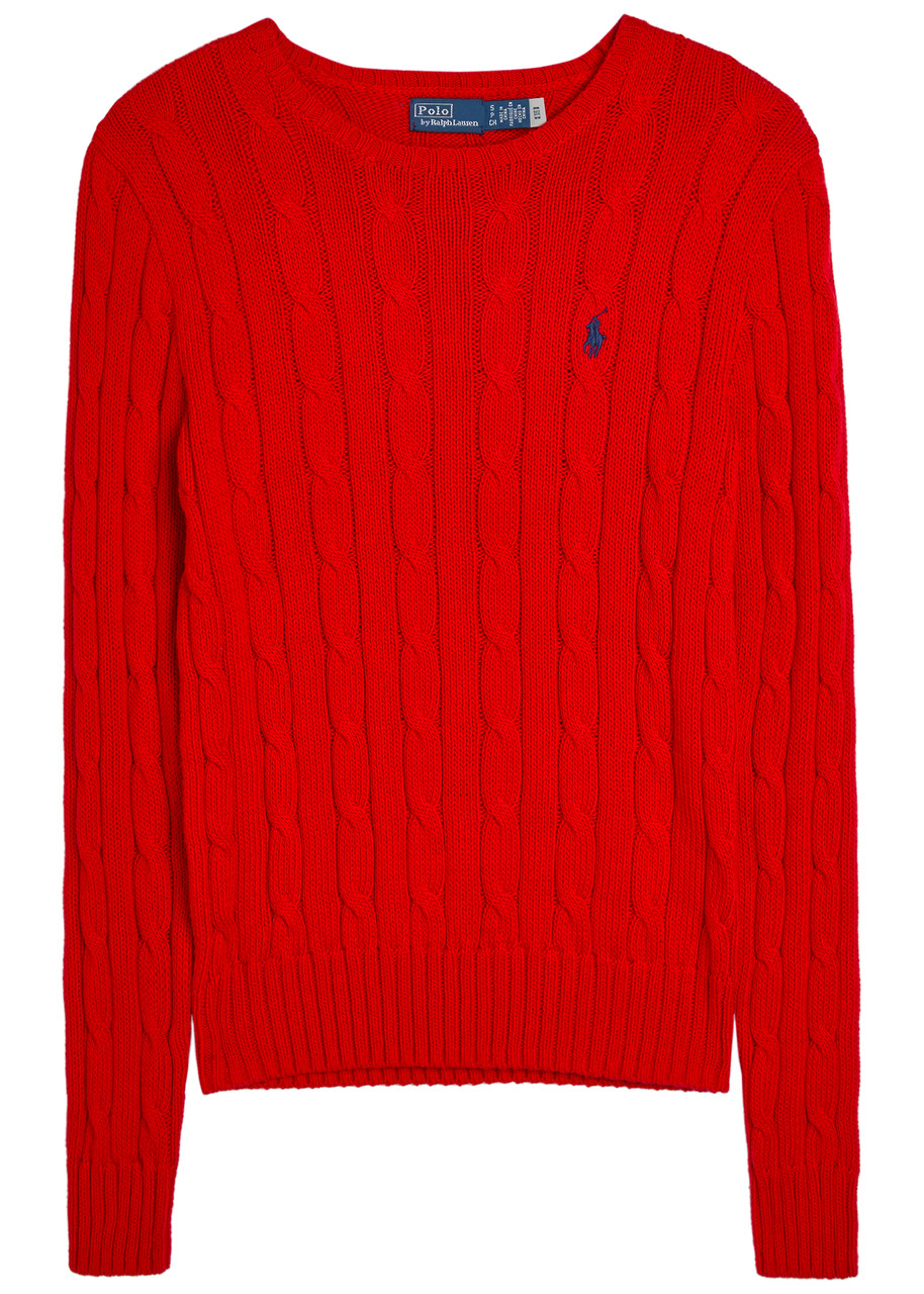 Polo Ralph Lauren Cable-knit Cotton Jumper - Red - S (UK8-10 / S)