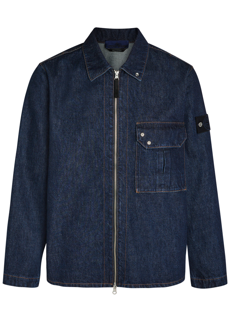 Stone Island Denim Overshirt - Blue - M