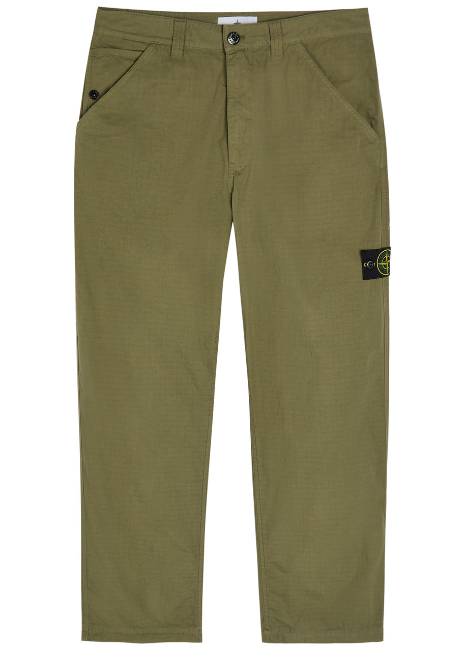 Stone Island Cotton Ripstop Straight-leg Cotton Trousers - Green - 36 (W36 / XL)