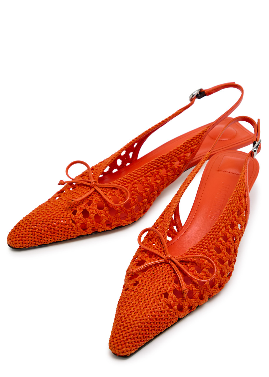  Jacquemus Les Slingbacks Cubisto 35 Leather Slingback Pumps - Orange 