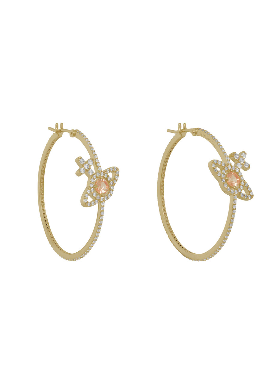 Vivienne Westwood Olympia Pavé orb Hoop Earrings - Gold - One Size