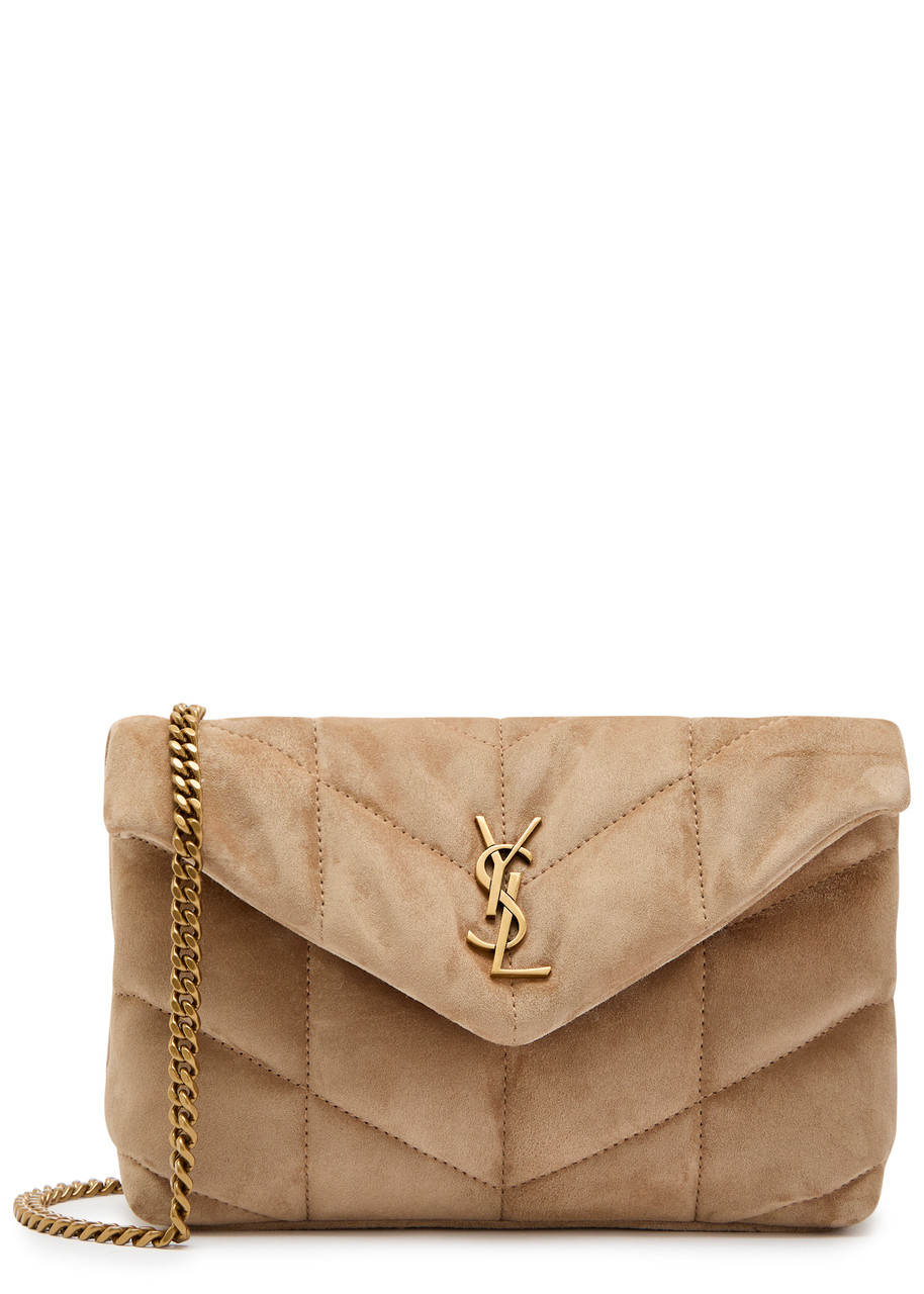 Saint Laurent Toy Quilted Suede Cross-body bag - Beige - One Size