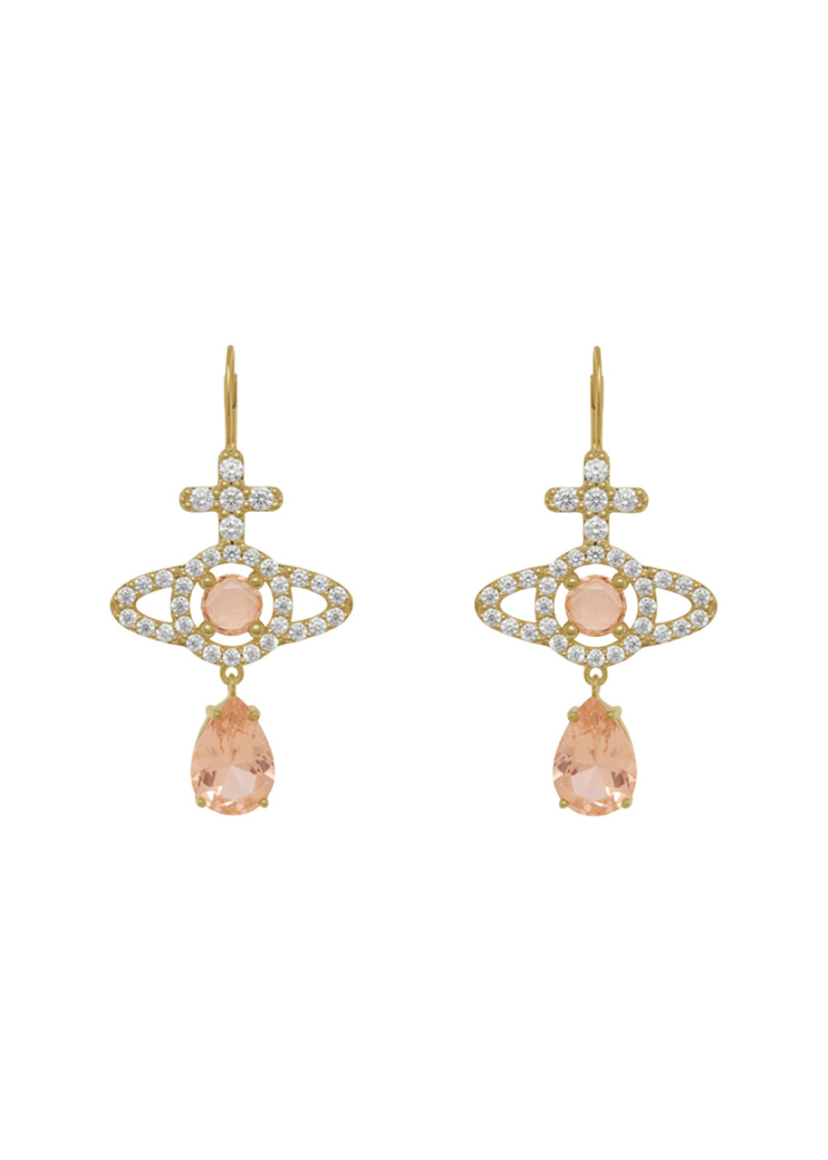 Vivienne Westwood Olympia Pavé Drop Earrings - Gold - One Size