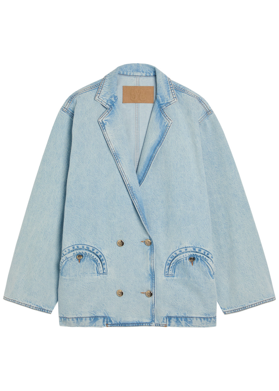 Blaze Milano Cory Double-breasted Denim Jacket - Light Blue - 2 (UK10 / S)