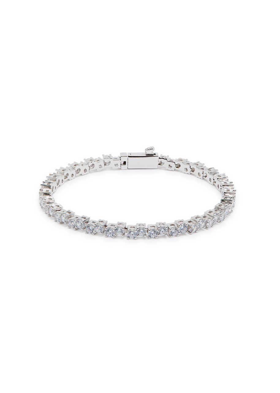 Cernucci Cystal-embellished Rhodium-plated Tennis Bracelet - Silver - 8 (3XL)