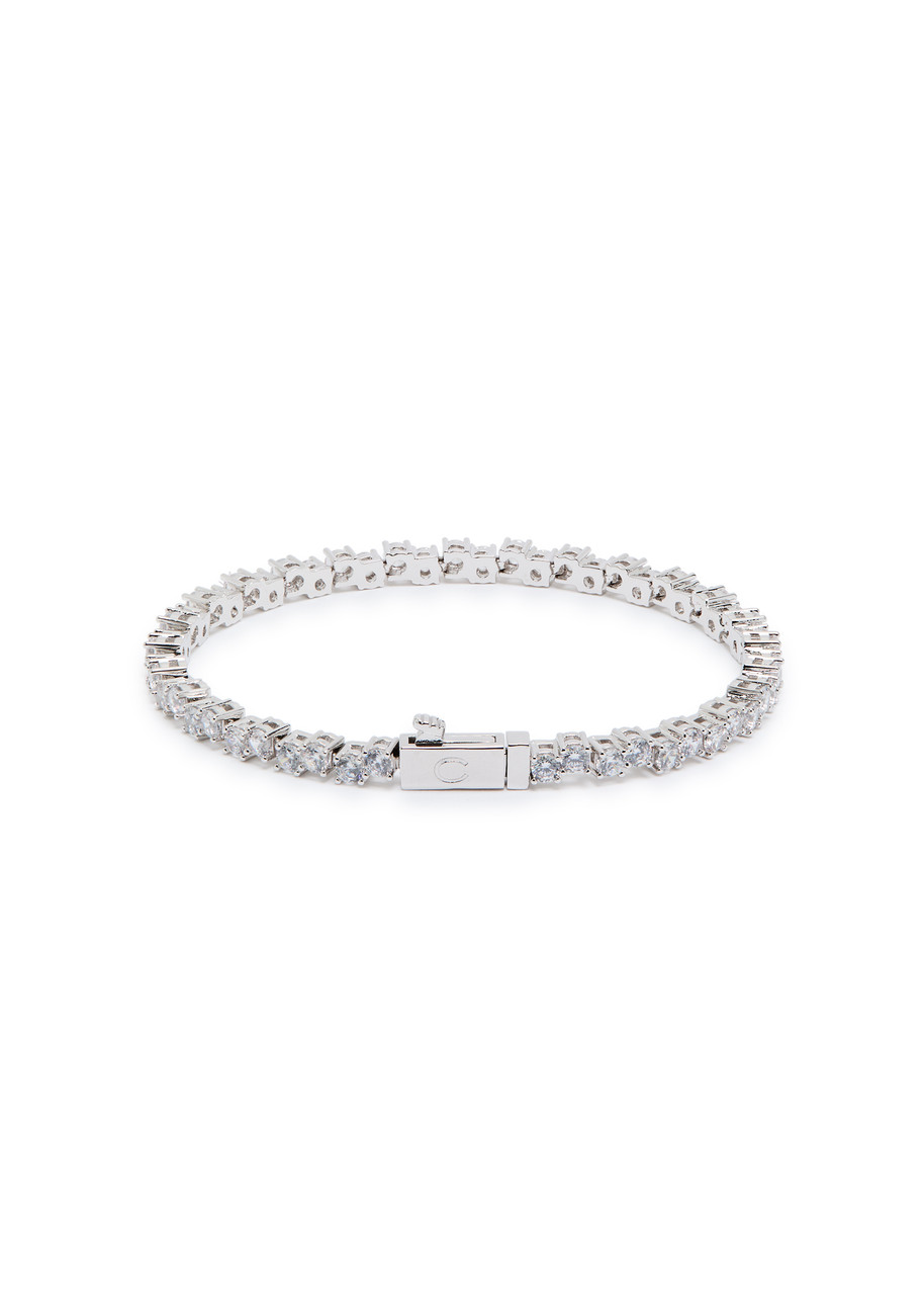  Cernucci Cystal-embellished Rhodium-plated Tennis Bracelet - Silver - 8 (3xl) 