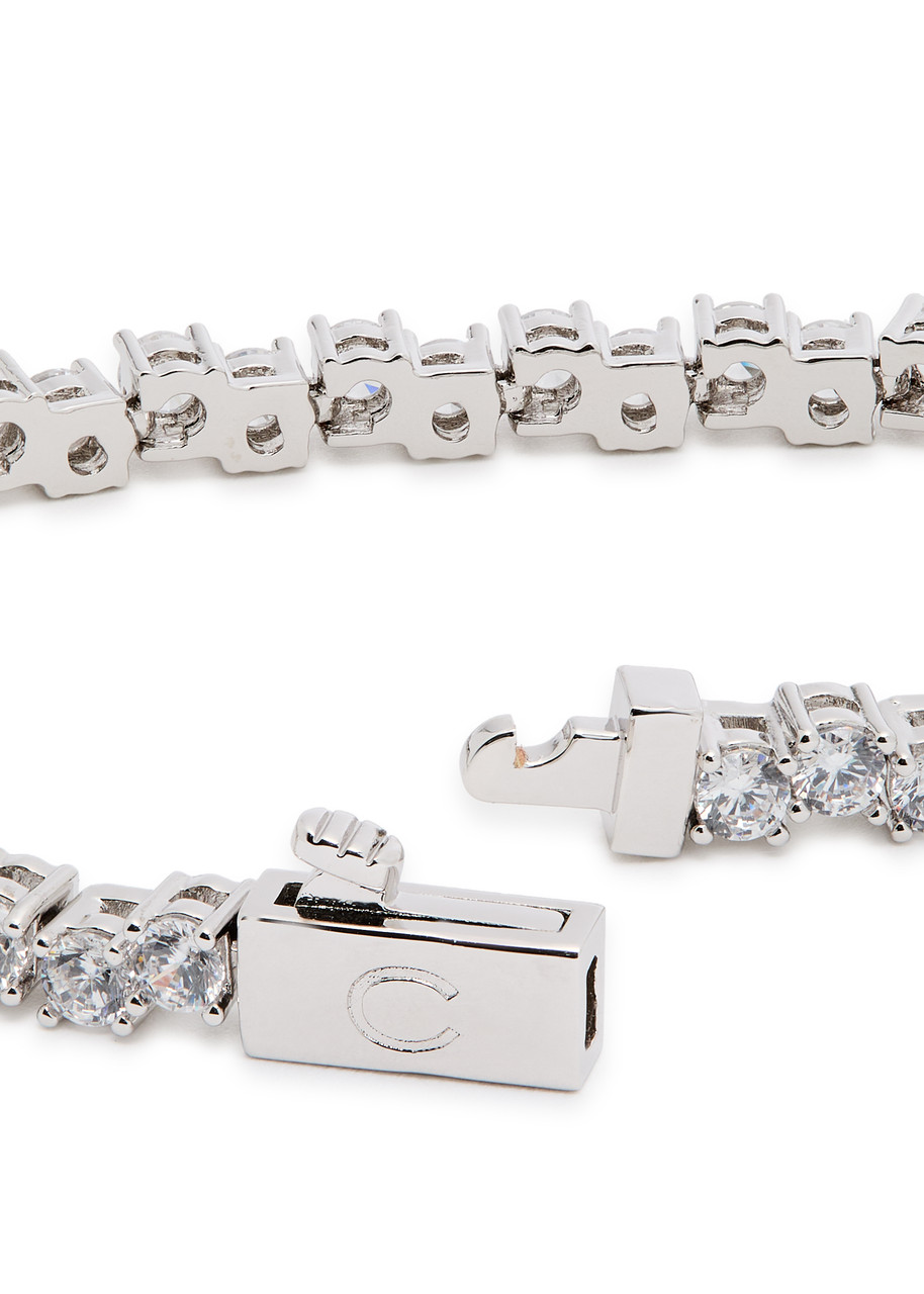  Cernucci Cystal-embellished Rhodium-plated Tennis Bracelet - Silver - 8 (3xl) 