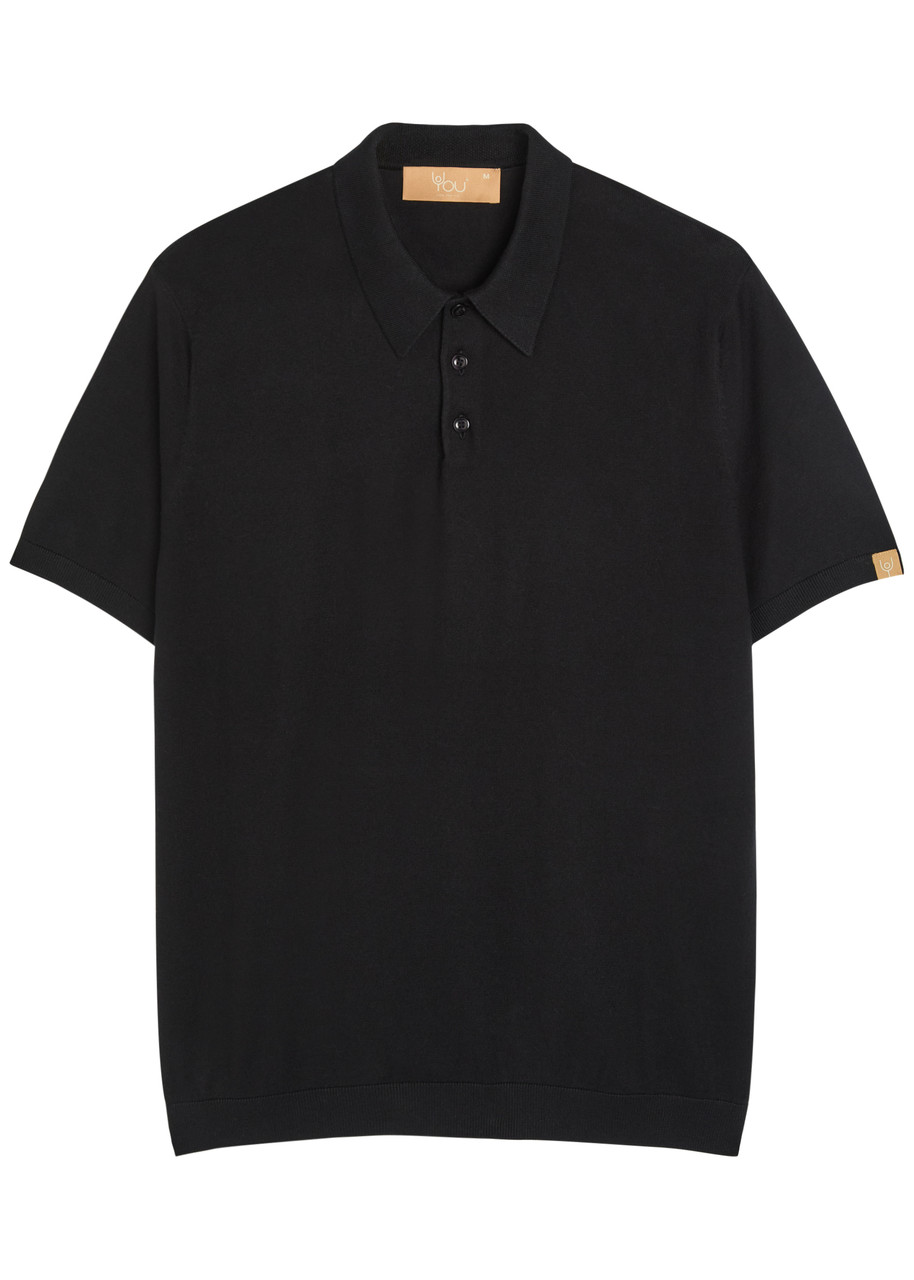 Now You Live Pickwell Fine-knit Cotton Polo Shirt – Black – L