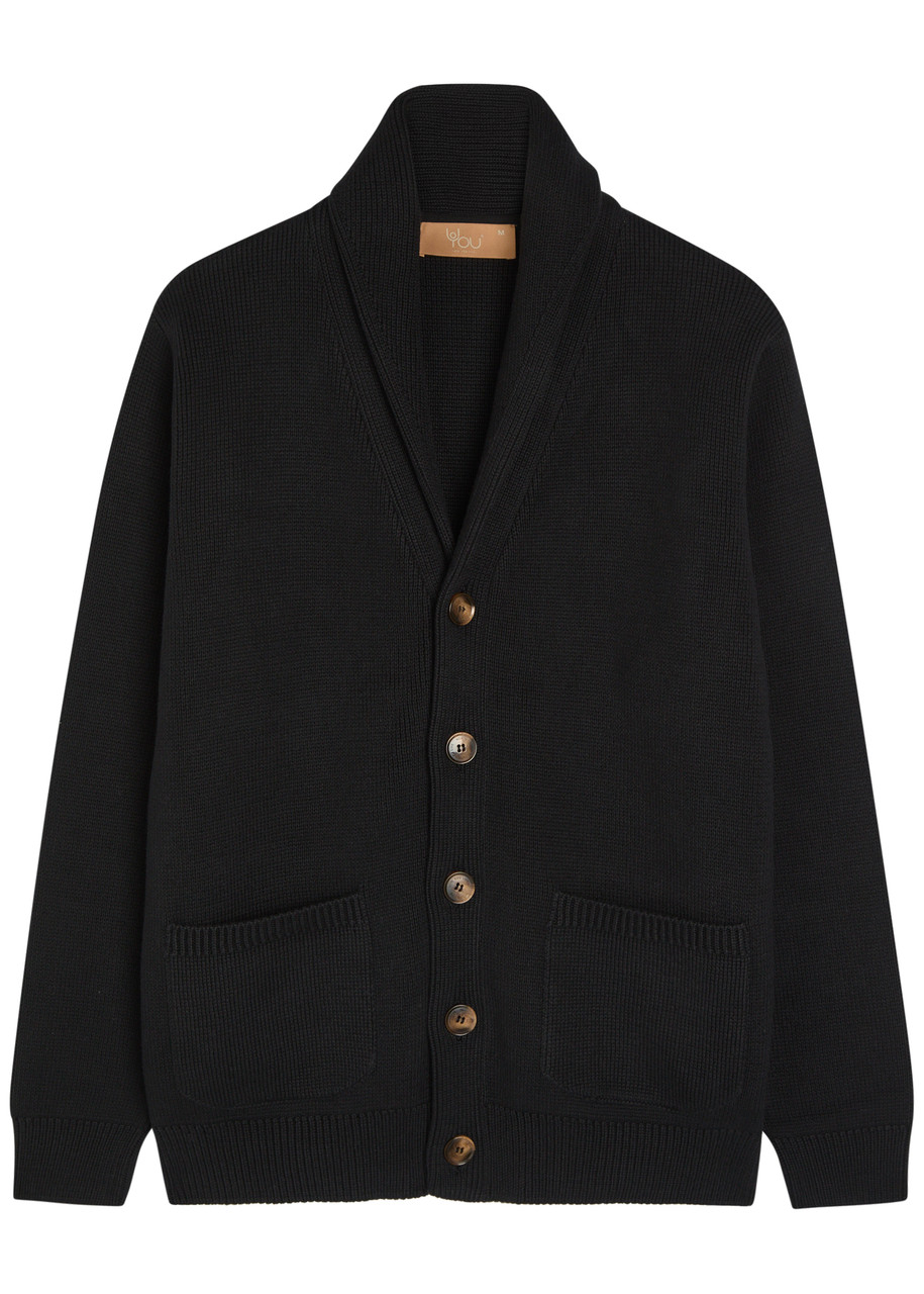 Now You Live Carlton Cotton Cardigan - Black - XL