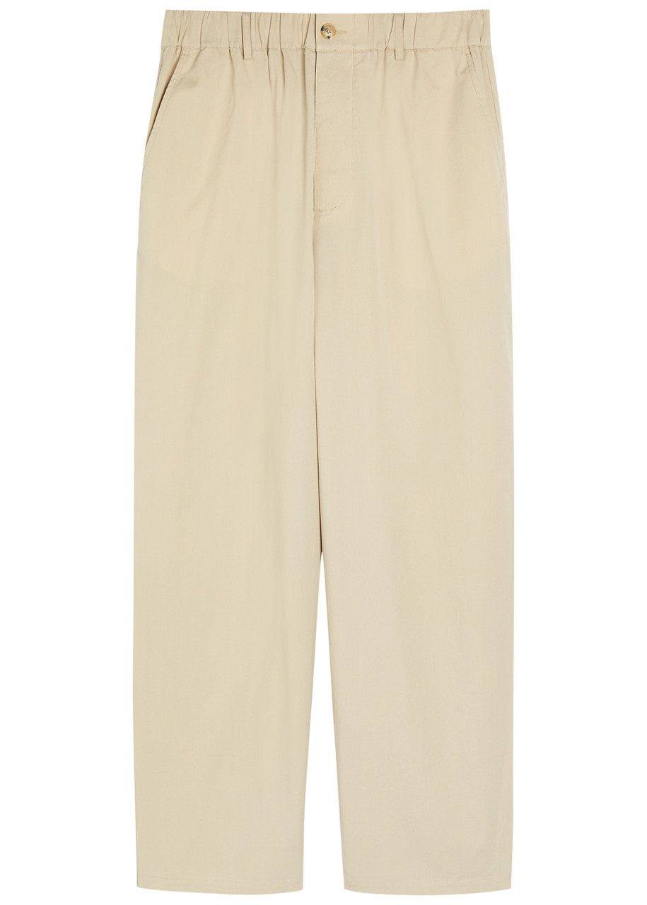 Frame Straight-leg Cotton Trousers - Beige - L