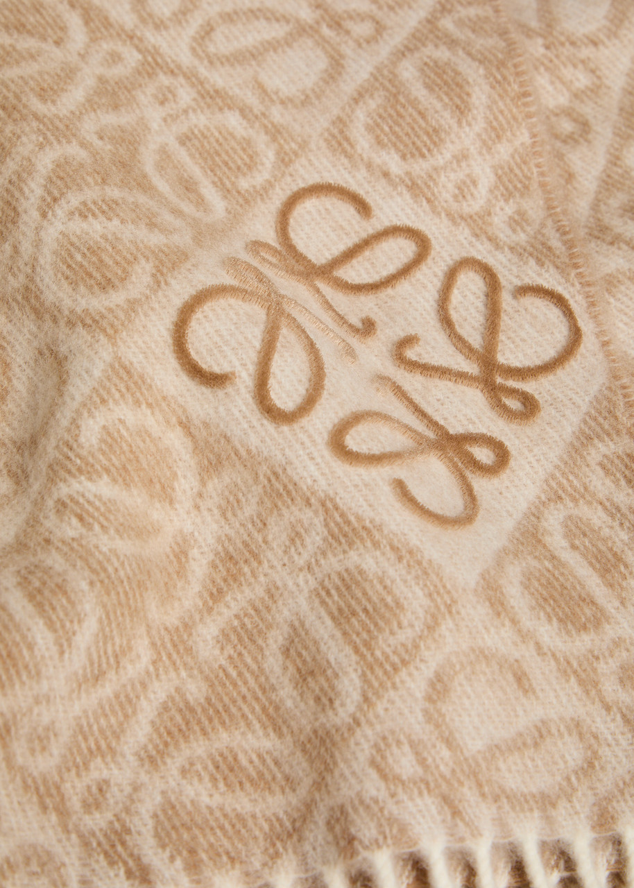  Loewe Anagram Alpaca And Wool-blend Scarf - Beige - One Size 