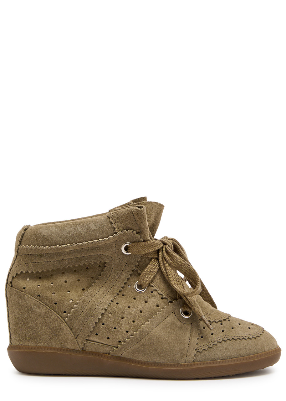 Isabel Marant étoile Bobby 50 Perforated Suede Wedge Sneakers - Brown - 39 (IT39/ UK6)