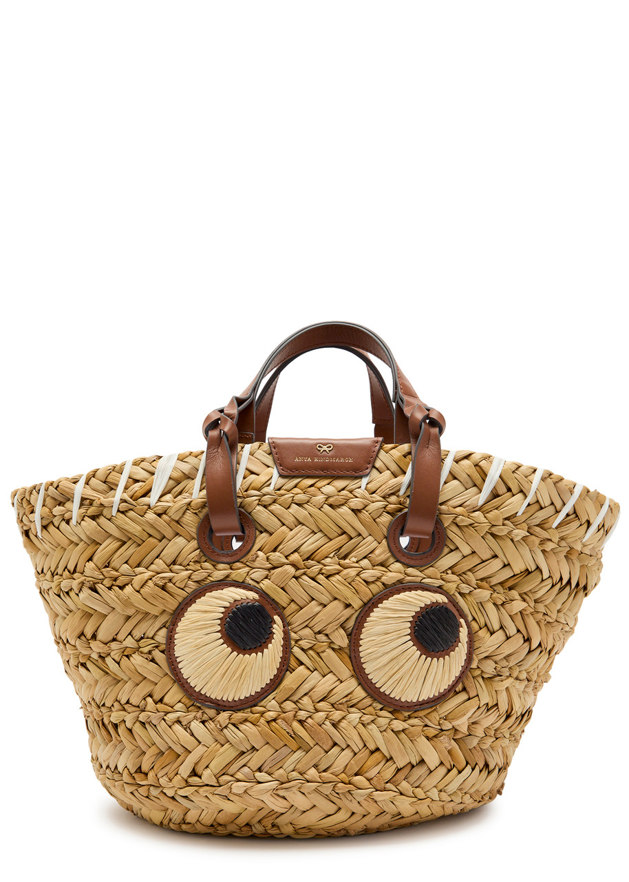Anya Hindmarch Seagrass Eyes Small Raffia Basket bag - Natural - One Size