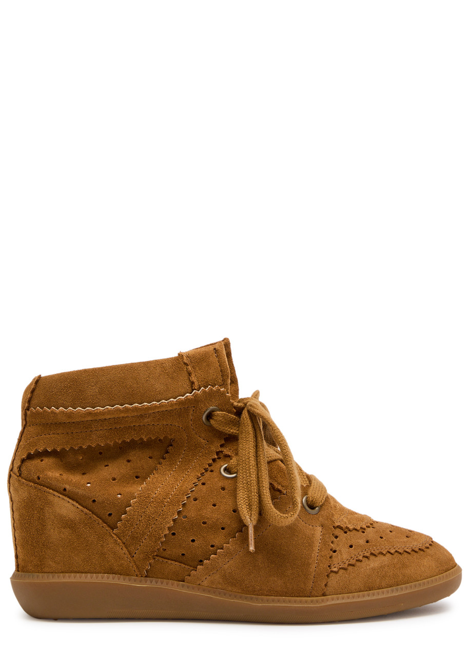 Isabel Marant étoile Bobby 50 Perforated Suede Wedge Sneakers - Camel - 40 (IT40/ UK7)
