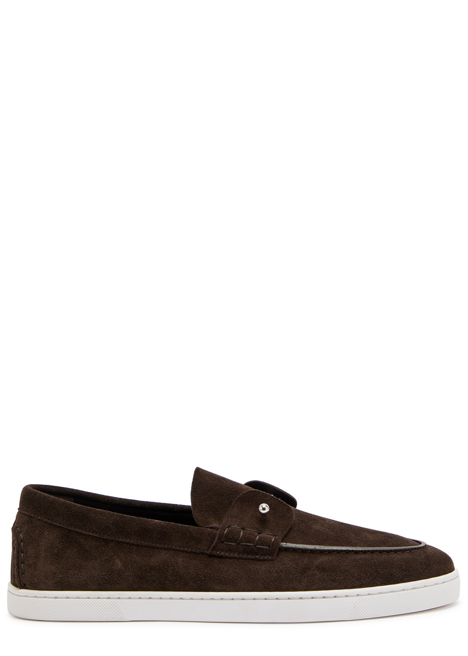 Christian Louboutin Chambeliboat Suede Loafers - Brown - 41 (IT41 / UK7)