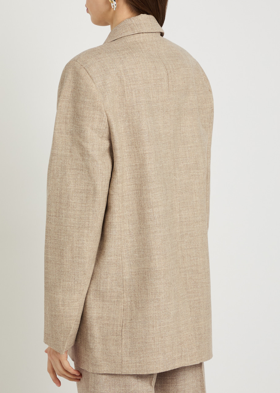  Akyn Noor Linen And Wool-blend Blazer - Grey - 10 (uk10 / S) 