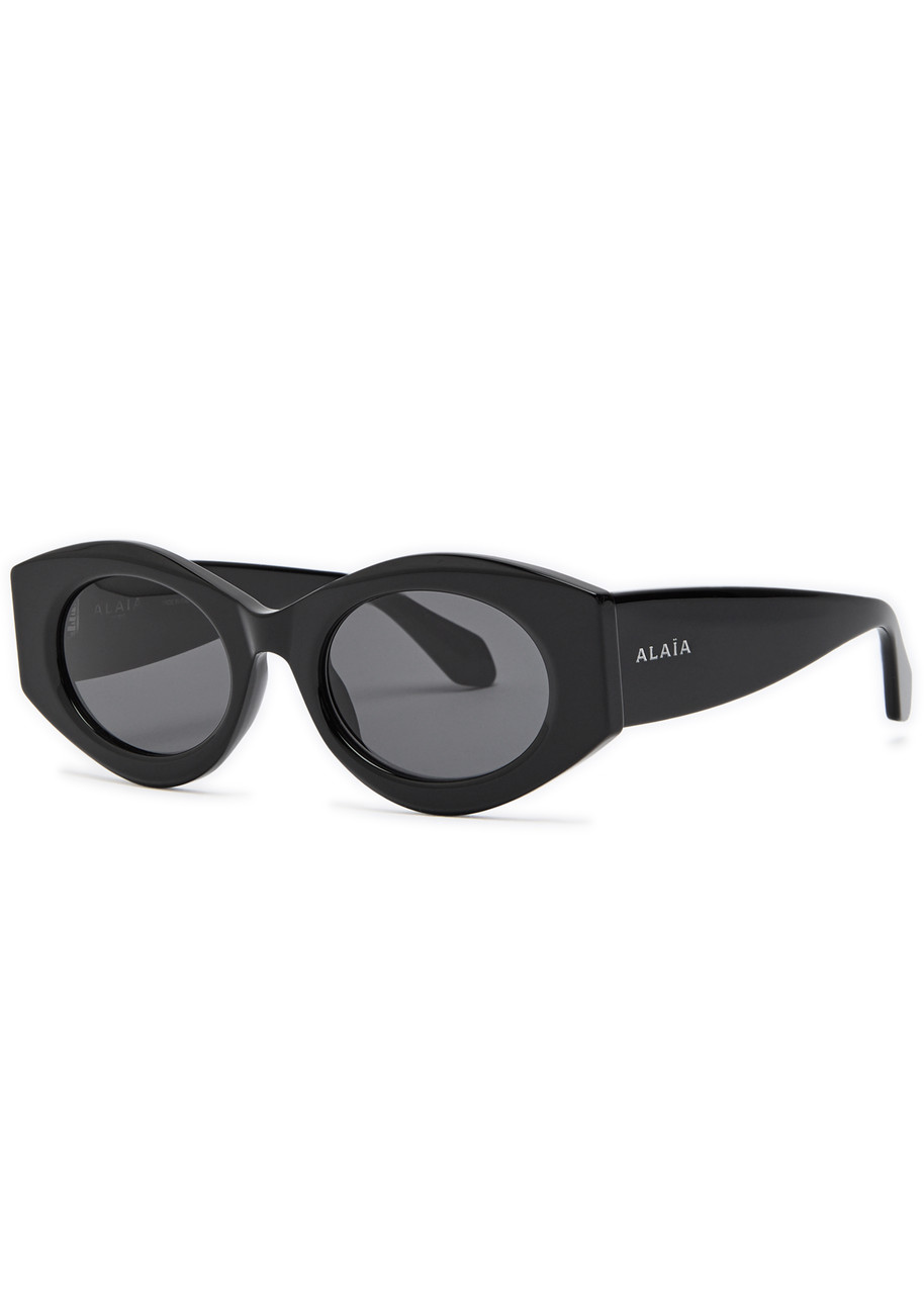 Alaïa Oval-frame Sunglasses - Black - One Size